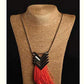 Grey Arrow Design Pendant Necklace with Hanging Tassels Jewellery for Women - Coral Tree 