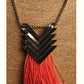 Grey Arrow Design Pendant Necklace with Hanging Tassels Jewellery for Women - Coral Tree 