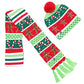 Warm knitted LED Christmas cap and scarf set- Mix