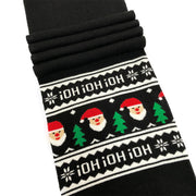 Knitted Christmas Scarf and Cap Set - Black