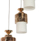 Antique metal Glass Metal 3 hanging light