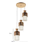 Antique metal Glass Metal 3 hanging light
