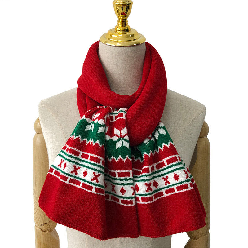 Knitted Christmas Scarf and Cap Set Red – Coral Tree - Main Image