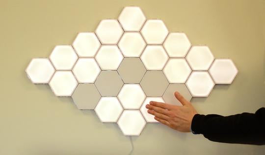 Warm White Hexagon Modular Lamp Touch Sensitive Light Modular Hexagon Panel (Pack 5) - Coral Tree 