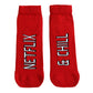 NETFLIX & CHILL RED SOCKS - Coral Tree 