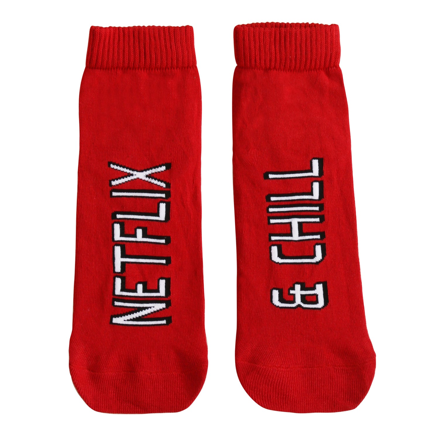 NETFLIX & CHILL RED SOCKS - Coral Tree 