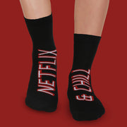 NETFLIX & CHILL BLACK SOCKS - Coral Tree 