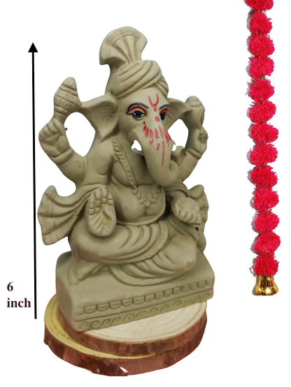 6" Eco-Friendly Plantable Ganesh Idol