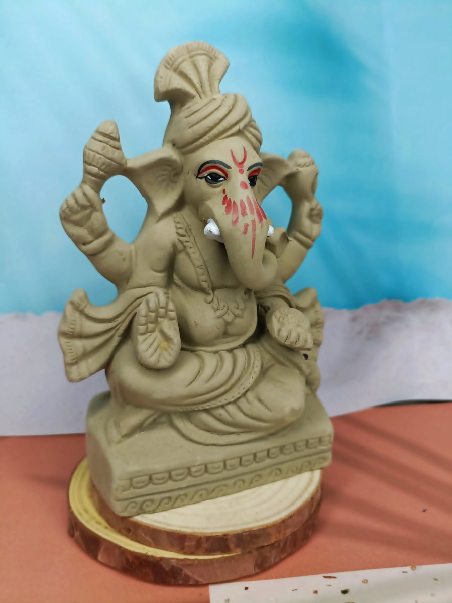 6" Eco-Friendly Plantable Ganesh Idol