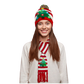 Warm knitted LED  Christmas cap and scarf set