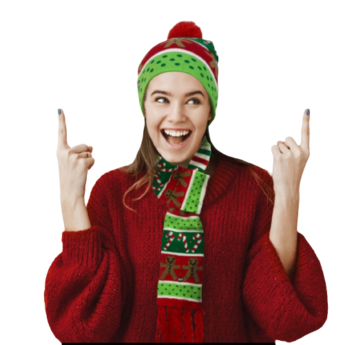 Warm Knitted LED Christmas Cap and Scarf Set