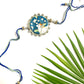 Pichwai Blue Canvas Cow Rakhi
