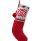 Christmas Stocking- Cotton knitted stocking Red/Natural/Lt Grey Mel/Dk Grey Mel - Coral Tree 