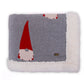 Christmas SANTA - Light Grey Mel,Ivory,Red,DK Mel & Charcoal Green Color Front Cotton Knitted with Sherpa Back Blanket / Throw for Kids - Coral Tree 
