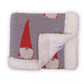 Christmas SANTA - Light Grey Mel,Ivory,Red,DK Mel & Charcoal Green Color Front Cotton Knitted with Sherpa Back Blanket / Throw for Kids - Coral Tree 