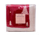Santa's Reindeer - Red & Ivory Color Front Cotton Knitted with Sherpa Back Blanket / Throw for Kids - Coral Tree 