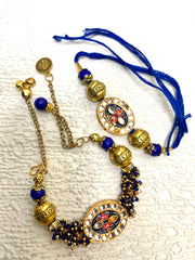 Blue Stone and Kundan Lumba Set