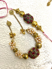 Luminous Floral Bhaiya Bhabhi Rakhi Set