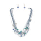 BLUE BEADS NECKLACE WITH PAIR OF EARRINGS - Coral Tree 