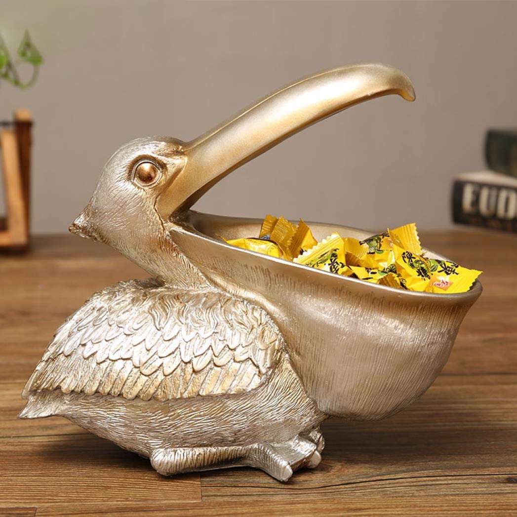 Pelican Bird Figurine Jewellery Key Storage Creative Resin Toucan Statue Home Decoration - Coral Tree 