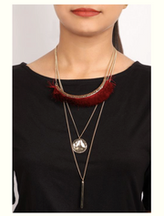 3 layer Mehrun Necklace - Coral Tree 