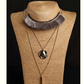 grey 3 layer Metal necklace - Coral Tree 