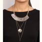 grey 3 layer Metal necklace - Coral Tree 