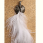 White peacock feather pendent - Coral Tree 