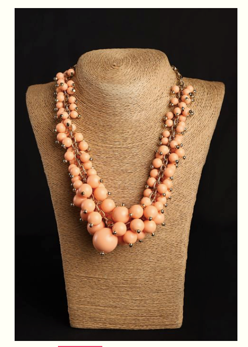peach beads necklace - Coral Tree 