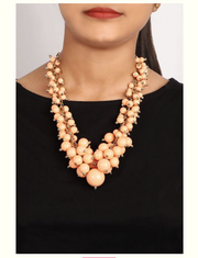 peach beads necklace - Coral Tree 