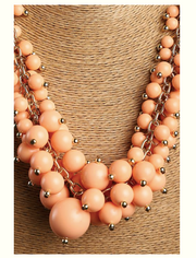 peach beads necklace - Coral Tree 