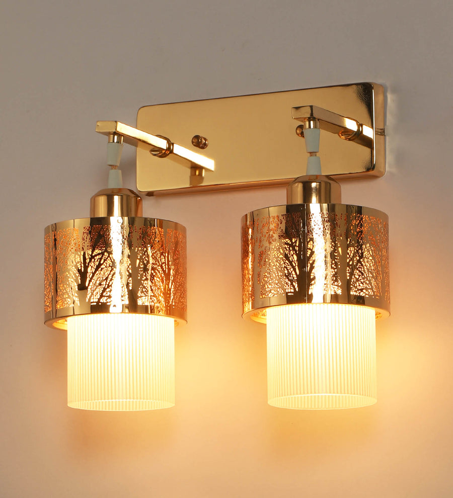 Double Hanging Golden Finish Wall Light