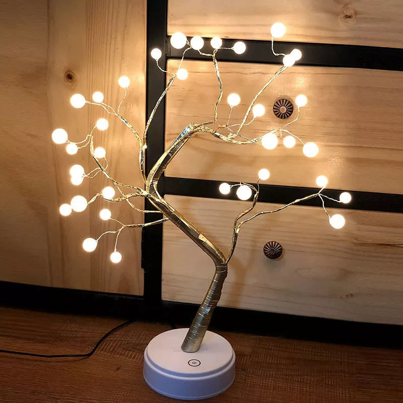 LED's Flower Cherry Blossom Tree Light Copper Wire DIY Bonsai Tree Table Desk LED Branch Light for Home Decor - Coral Tree 