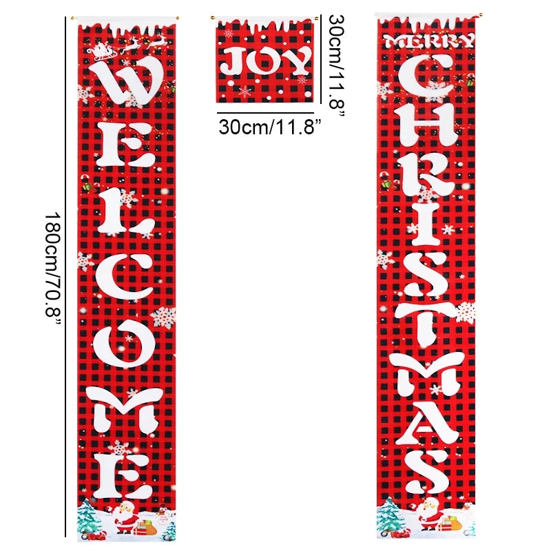 WELCOME CHRISTMAS BANNER SET OF 3 - Coral Tree 