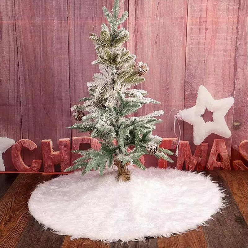 CHRISTMAS TREE SKIRT - FAUX FUR CHRISTMAS TREE MAT - Coral Tree 
