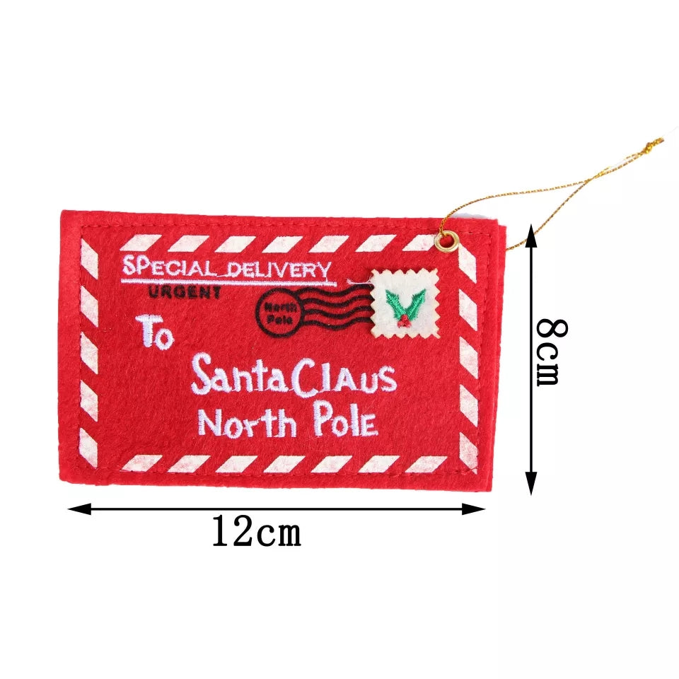 Santa Non-Woven Red Envelop Card Pack Of 5. - Coral Tree 