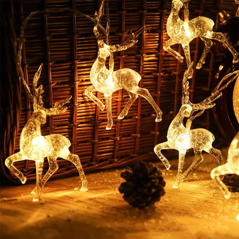 Reindeer LED String Lights for Christmas - Coral Tree 