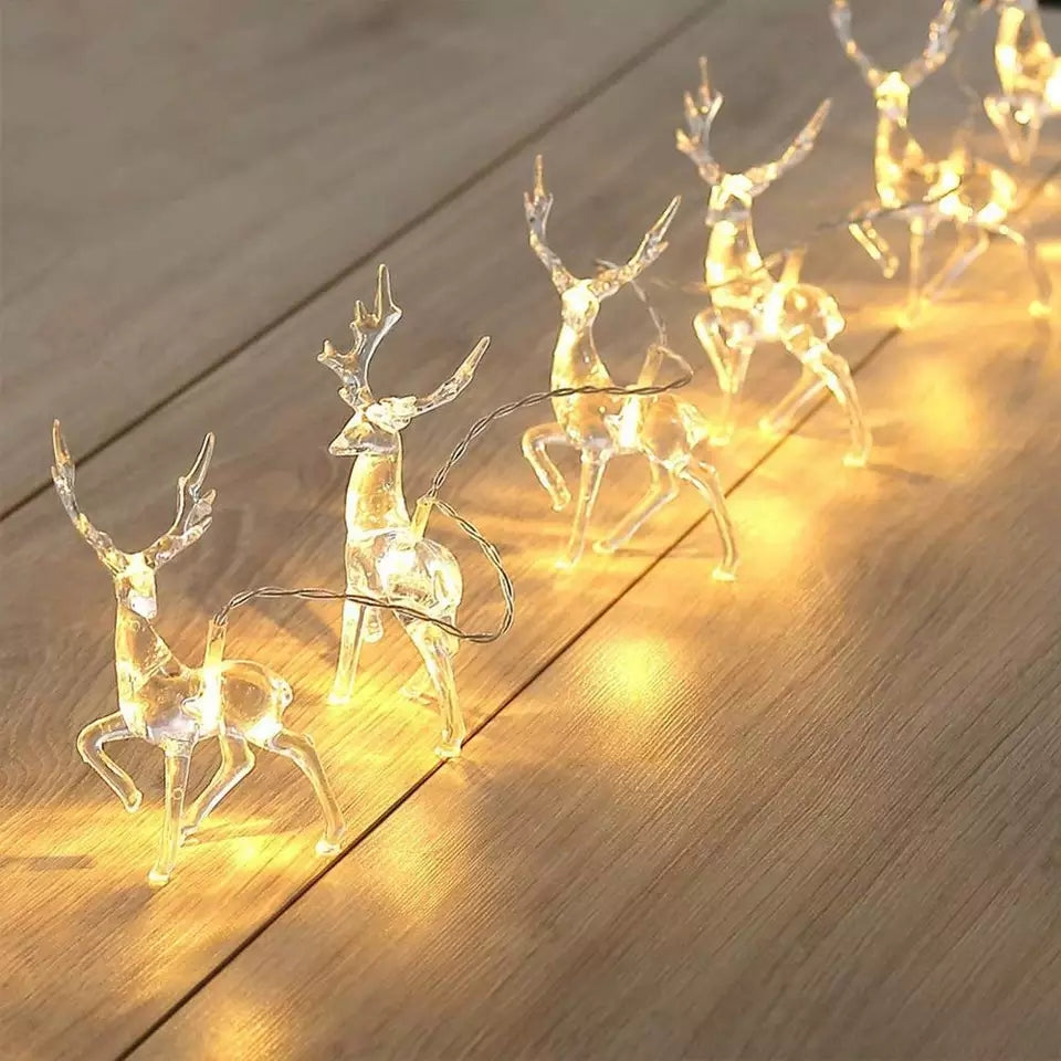Reindeer LED String Lights for Christmas - Coral Tree 