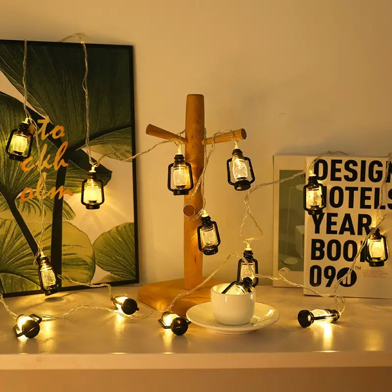 Retro Vintage oil Lantern LED String light - Coral Tree 