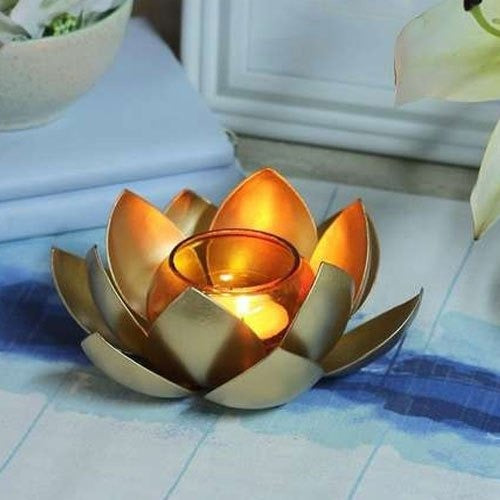 Tealight Golden Lotus Jar