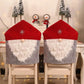 CORAL TREE Cute Santa Style Chair Back Covers ( GREY-RED)(Set of 2)