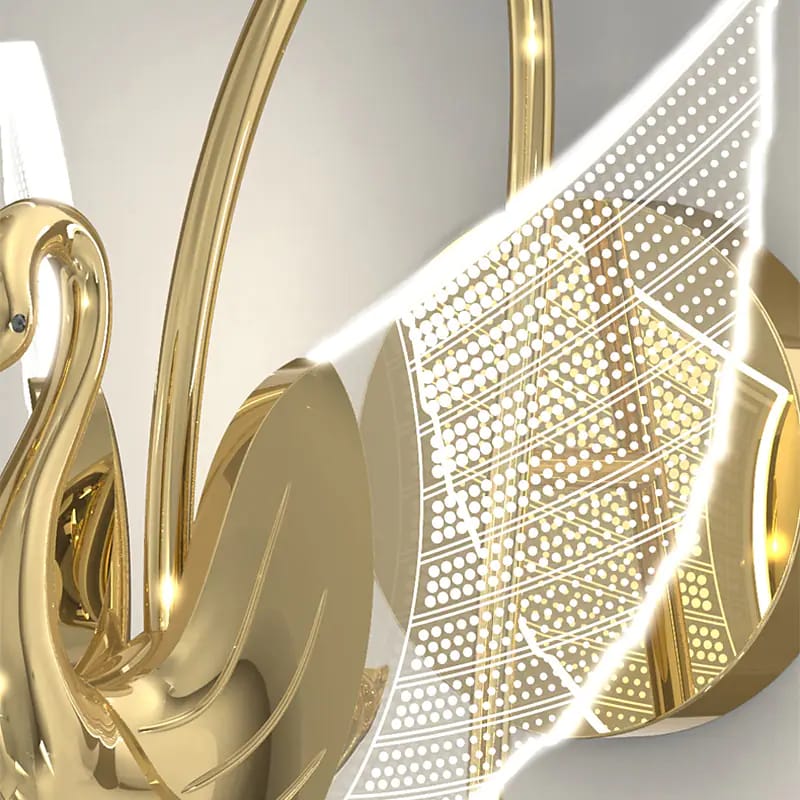 Swan Rose Gold Design Indoor Wall Lights