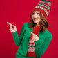 knitted Christmas scarf and cap set- RED