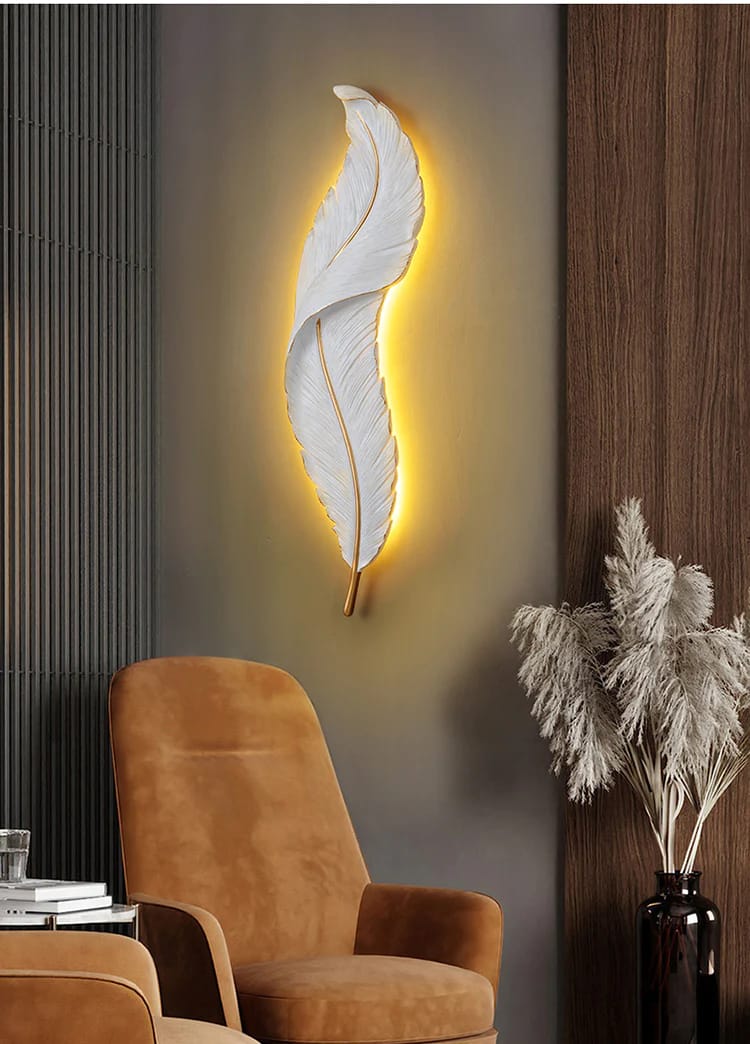 Nordic Modern Creative Feather Light LED Wall Lamp