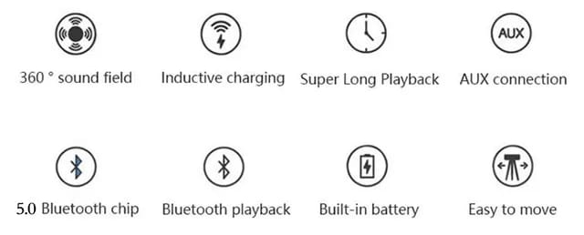 Smart Round Coffee Table with Built-in Speaker and Wireless Charger