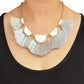 White Semi Circle Marble Necklace with Thread Tassels Jewellery for Women - Coral Tree 