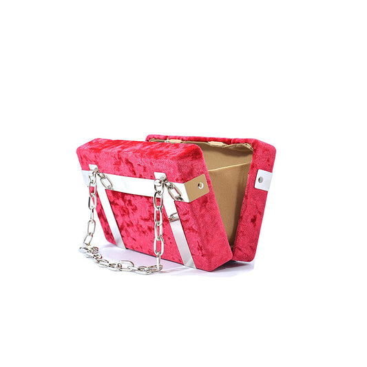 Coral Tree Women's Acrylic Clutch Box Crossbody Sling Bag (Red) - Coral Tree 