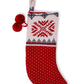 Christmas Stocking- Cotton knitted stocking Red/Natural/Lt Grey Mel/Dk Grey Mel - Coral Tree 
