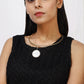 REVERSIBLE METAL BAND ROUND NECKLACE WITH WHITE ITALIAN MOTIVE - Coral Tree 