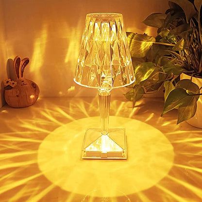 Crystal Touch Table Lamp with LED Night Light